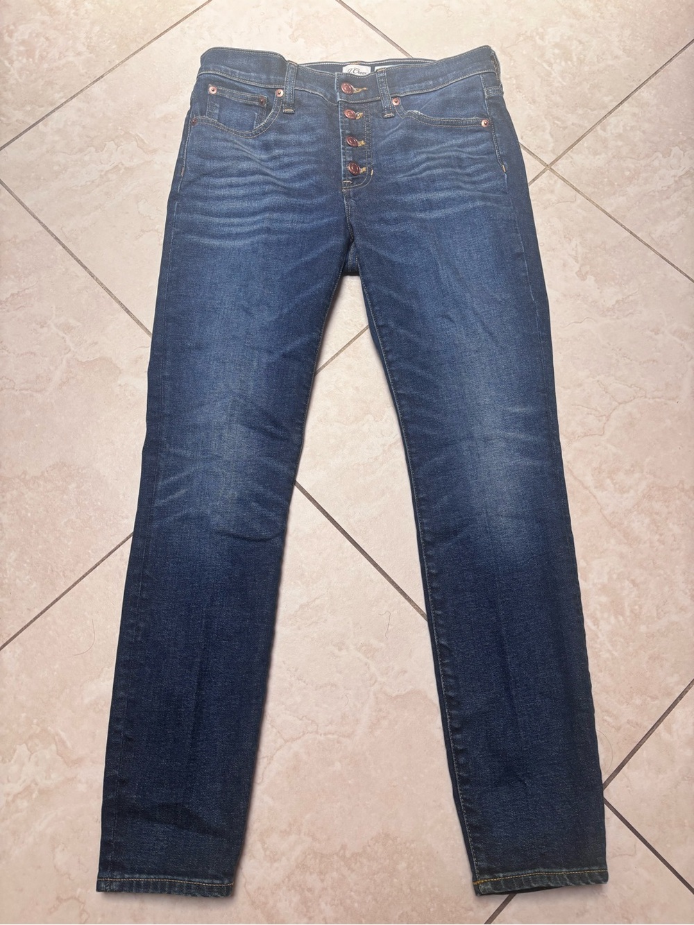 J. Crew Toothpick Jeans in Dark Blue Denim